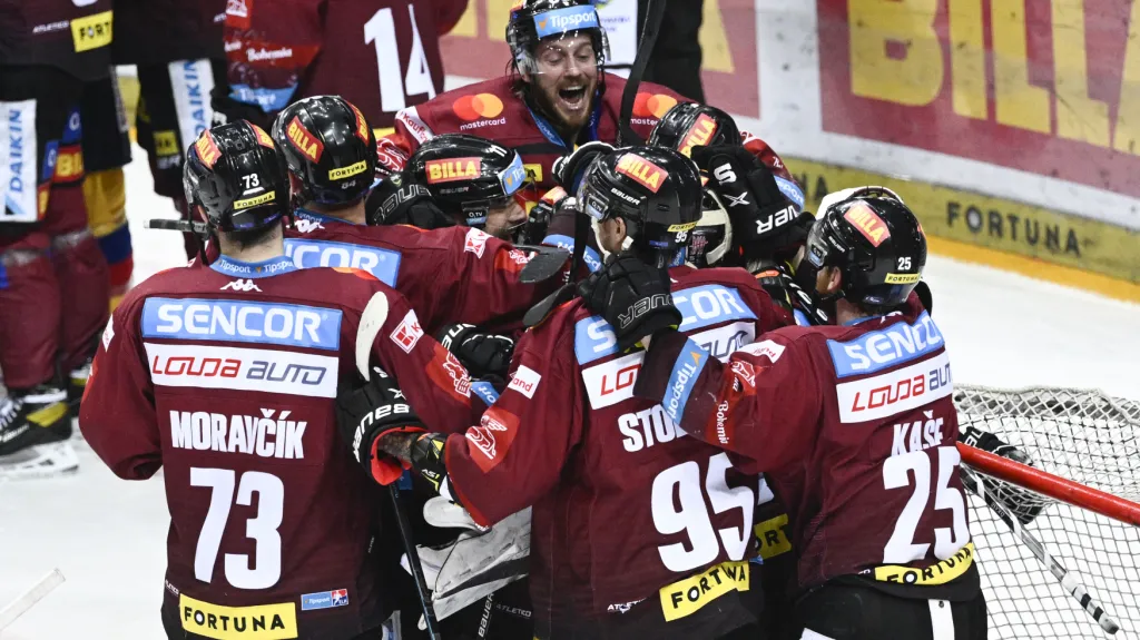 Radost hokejistů Sparty