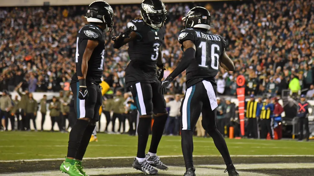 Radost hráčů Philadelphie Eagles
