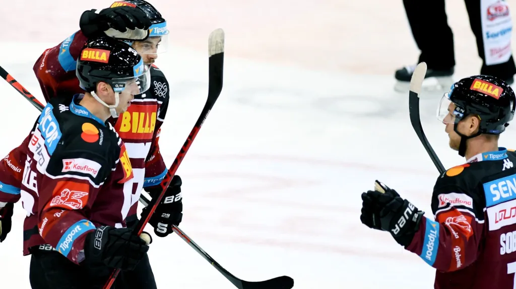 Radost hokejistů Sparty