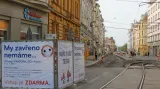 Uzavřená Nádražní ulice