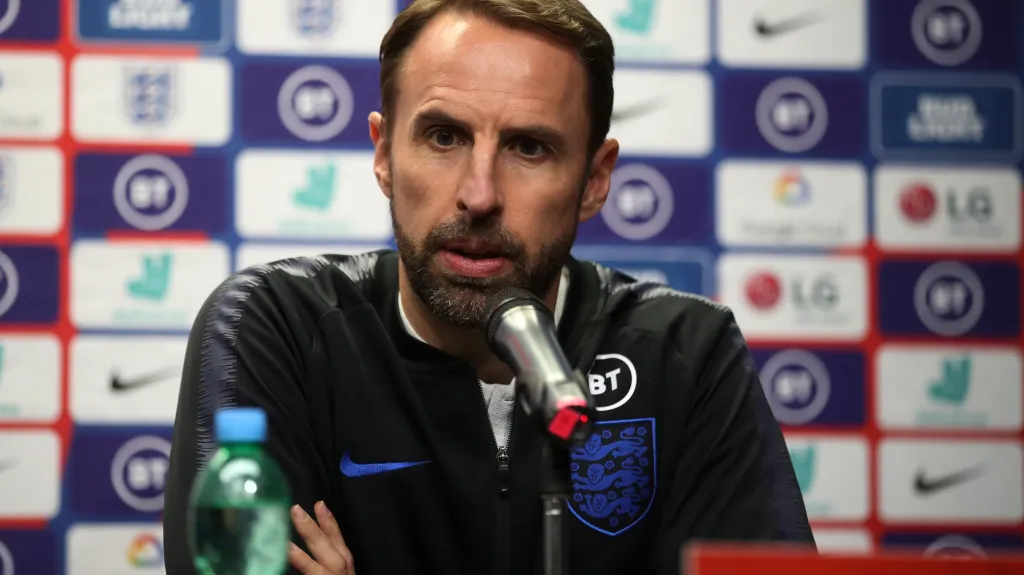 Gareth Southgate na tiskové konferenci