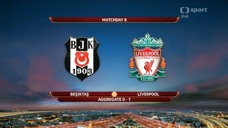 Sestřih utkání Besiktas Istanbul - FC Liverpool