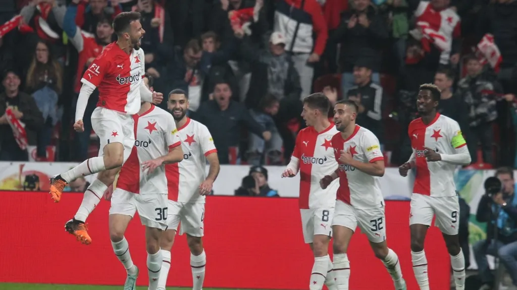 Radost fotbalistů Slavie