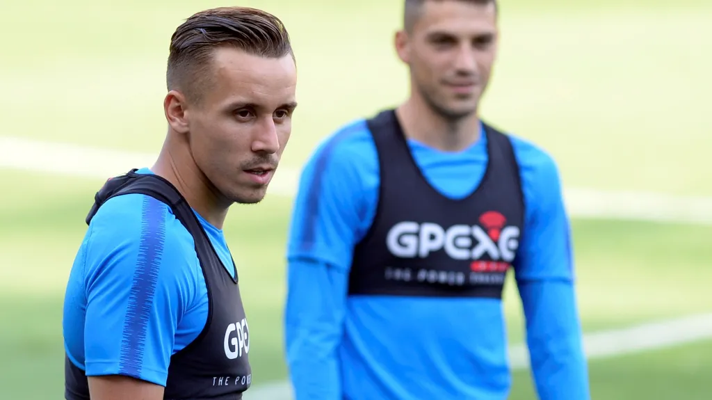 Josef Šural se spoluhráčem Nicolae Stanciuem ze Sparty