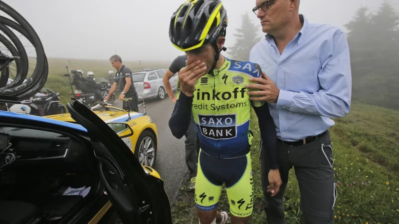Alberto Contador s Bjarne Riisem