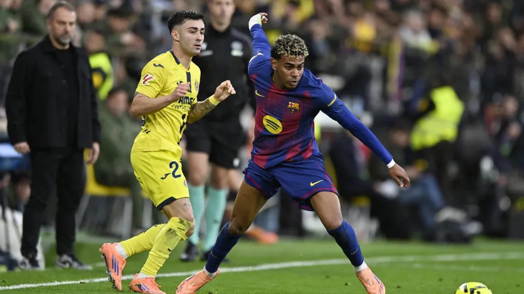 Lamine Yamal v utkání s Villarrealem