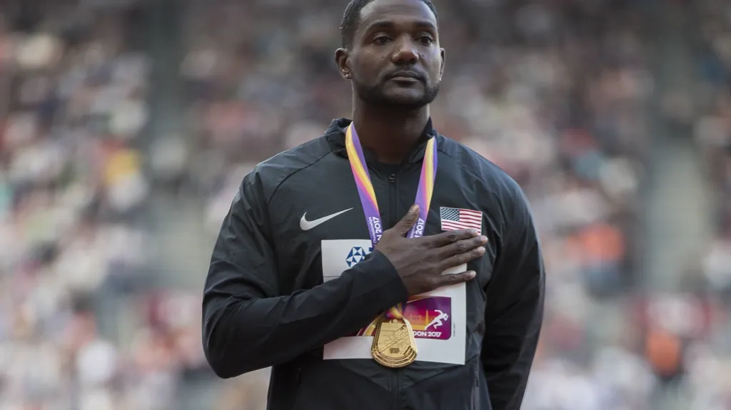 Justin Gatlin na MS v Londýně