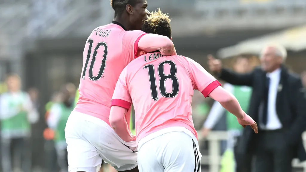 Radující se hráči Juventusu