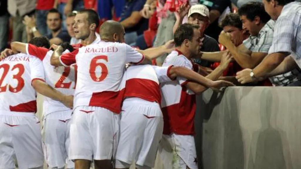 Radost hráčů Slavie