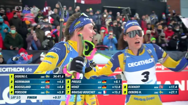 Sestřih a ohlas závodu biatlonistek s hromadným startem v Otepää