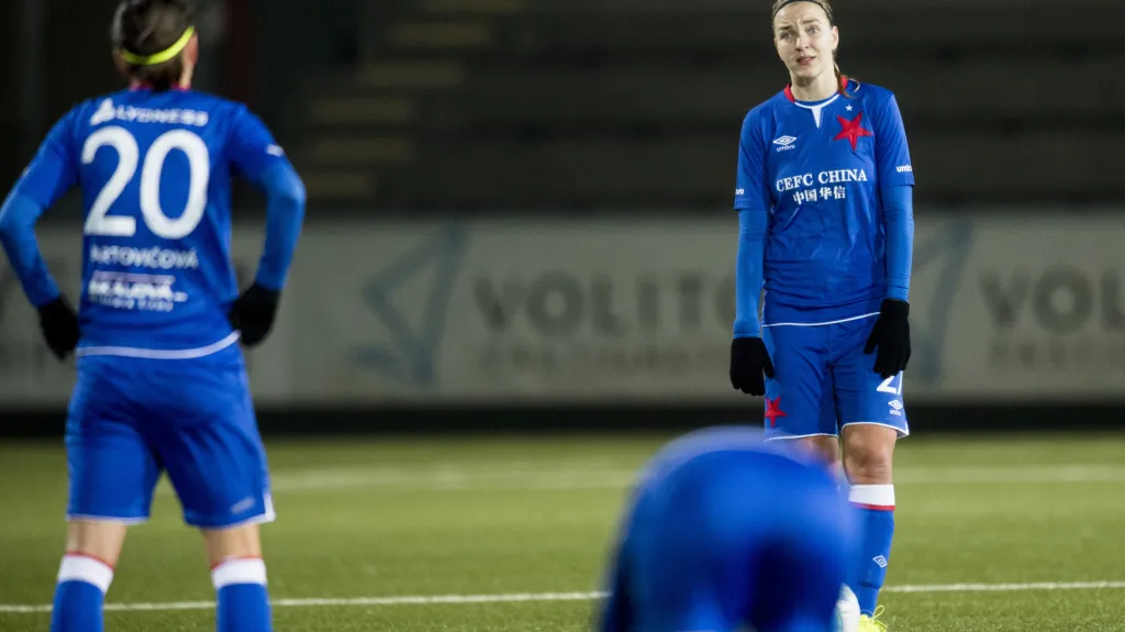 Zklamané fotbalistky Slavie