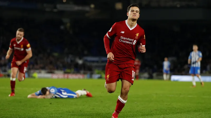 Coutinho se raduje z gólu proti Brightonu