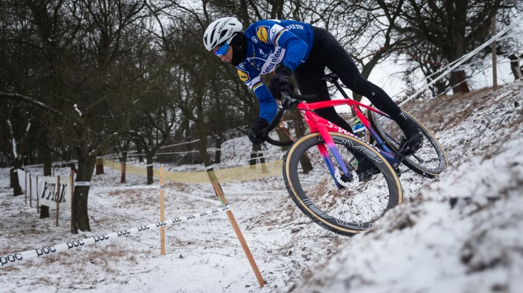 Zdeněk Štybar na tréninku před MČR v cyklokrosu 