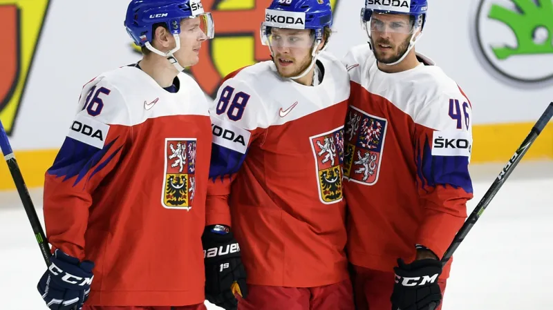 Jakub Krejčík, David Pastrňák a David Krejčí