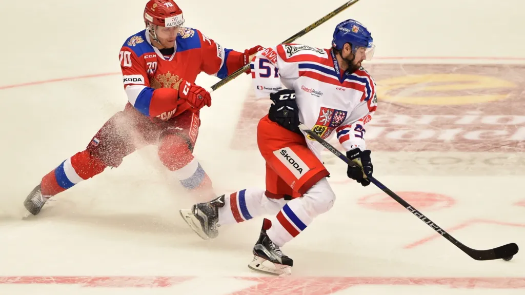 Roman Horák v utkání proti Rusku na Euro Hockey Tour