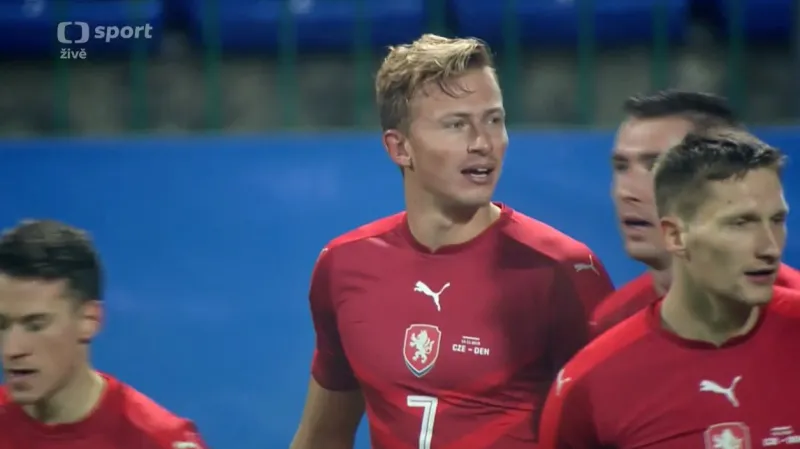 Gól v utkání Česko - Dánsko: Barák - 1:0 (8. min.)