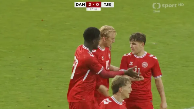 Gól v utkání Dánsko 21 – Česko 21: Biereth – 2:0 (48. min.)