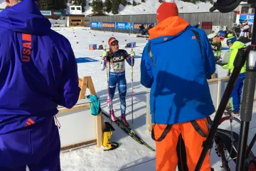 Gabriela Koukalová při nástřelu