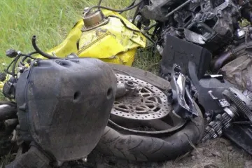 Havarovaný motocykl