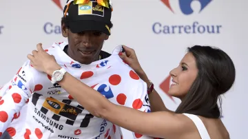 Daniel Teklehaimanot v puntíkatém dresu