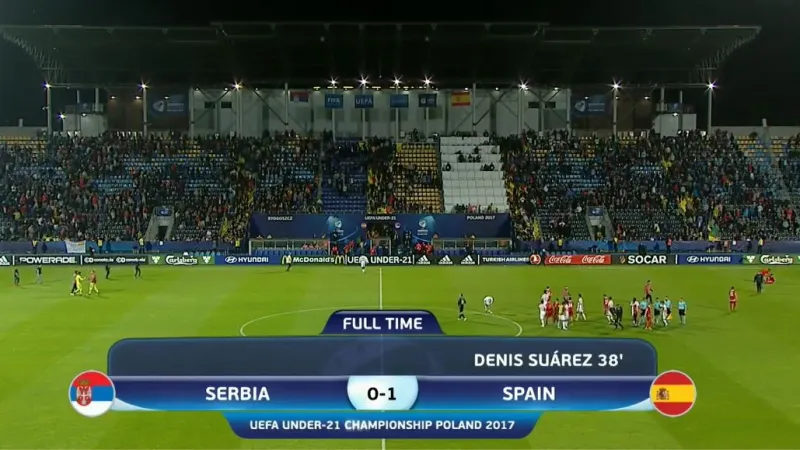 Sestřih utkání Srbsko U21 - Španělsko U21