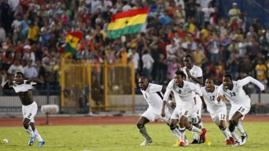 Radost hráčů Ghany ze zisku zlata