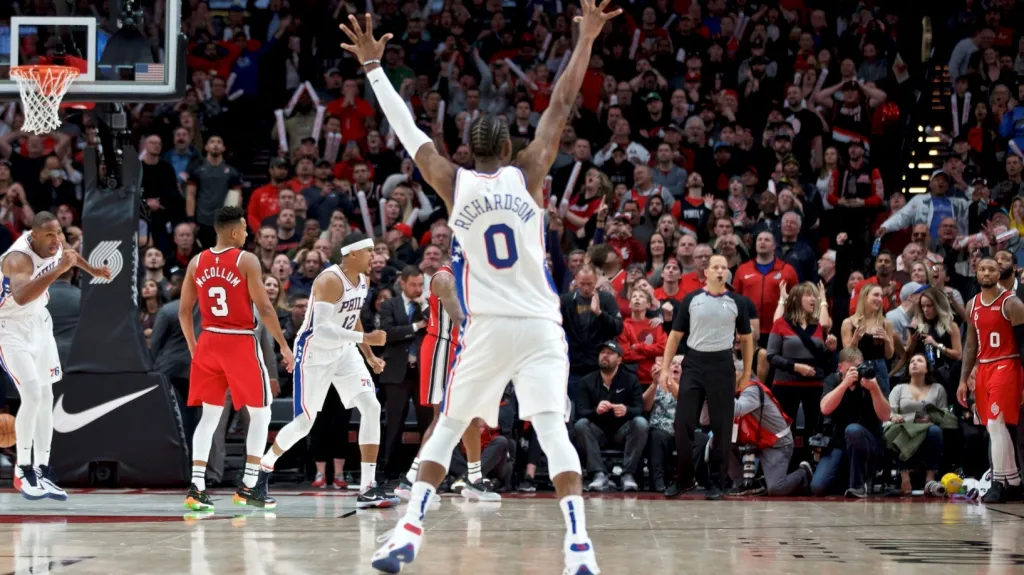 Vítězný moment a radost hráčů Philadelphie