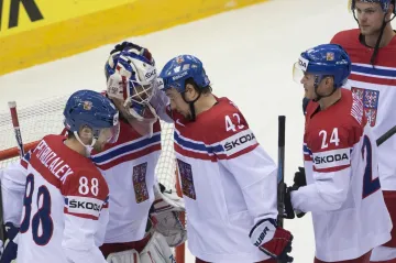 Čeští hokejisté po utkání s Norskem