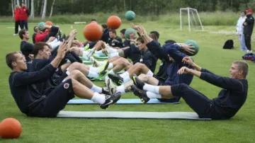 Trénink hráčů Sparty