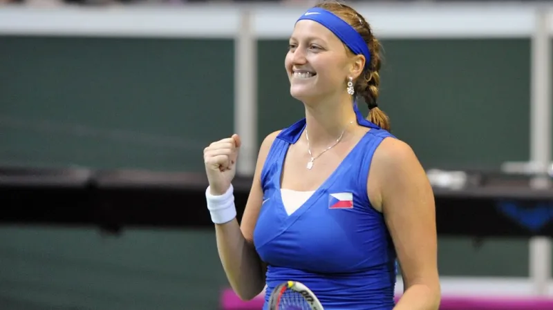 Spokojená Petra Kvitová po zisku druhého bodu pro ČR