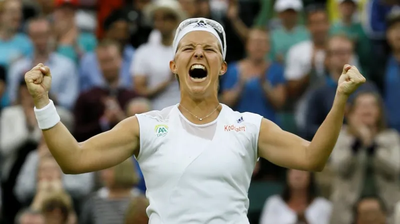 Belgická tenistka Kirsten Flipkensová po vítězství nad Petrou Kvitovou