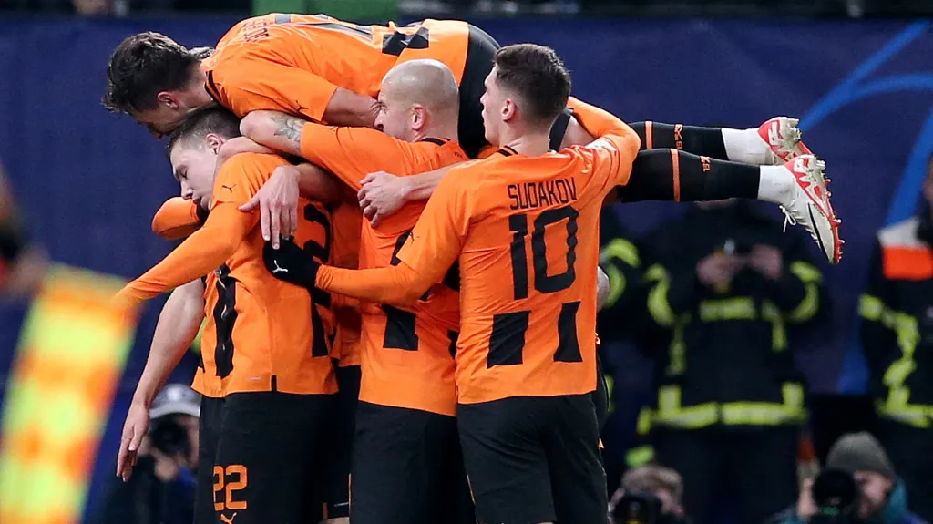 Radost hráčů Šachtaru Doněck