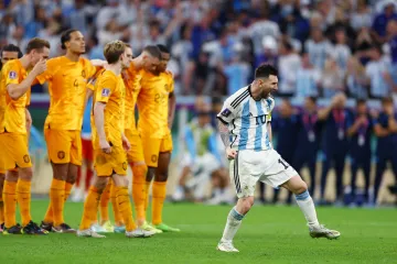 Argentinec Lionel Messi se raduje během penaltového rozstřelu