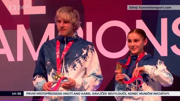 Kubík s Juříčkovou skončili na MS ve skocích na trampolíně pátí