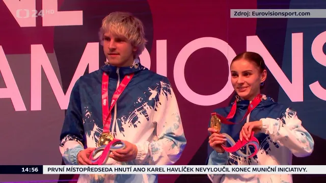 Kubík s Juříčkovou skončili na MS ve skocích na trampolíně pátí