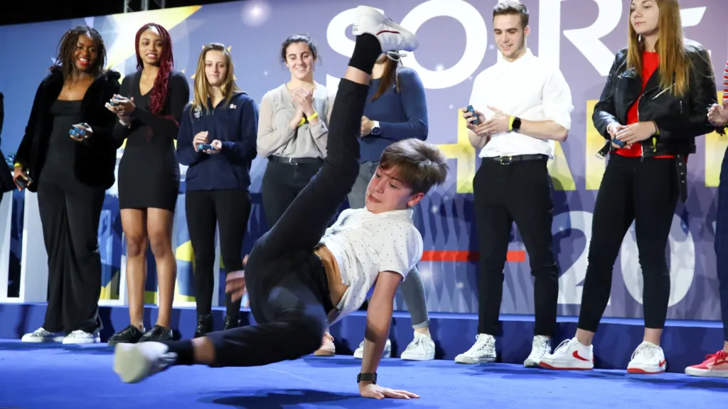 Martin Lejeune na šampionátu v breakdance