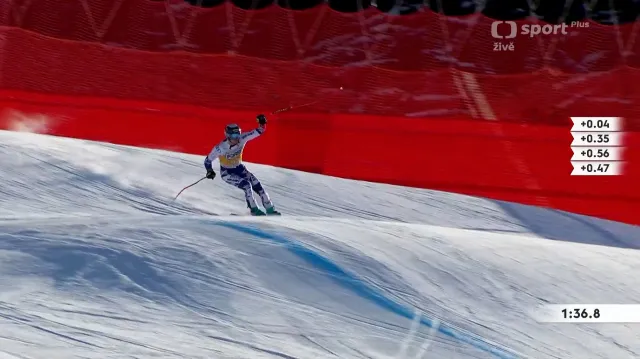 Jízda Jana Zabystřana ve sjezdu ve Val Gardeně