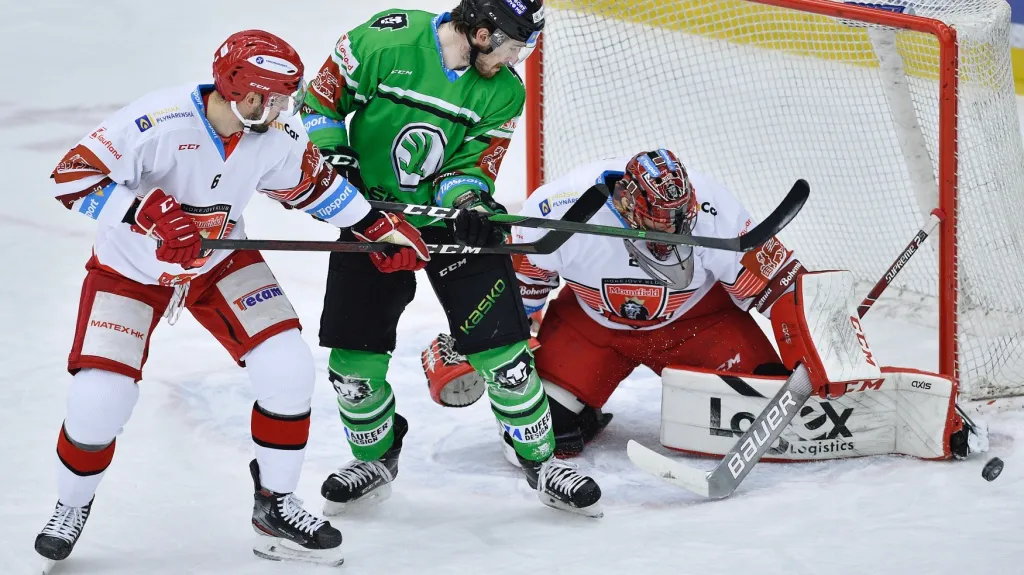 Hradecký brankář Marek Mazanec v utkání proti Mladé Boleslavi