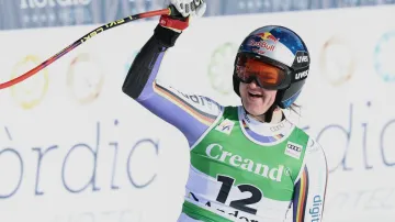 Jízda Emmy Aicherové v super-G v Soldeu