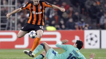 Utkání Šachtar Doněck - FC Barcelona