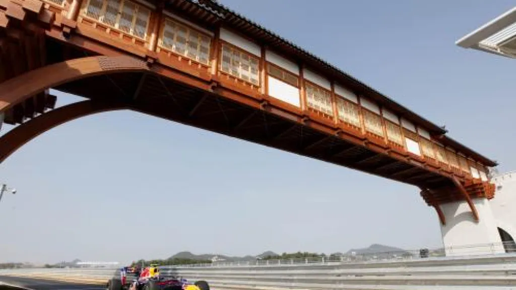 Mark Webber na okruhu v Koreji