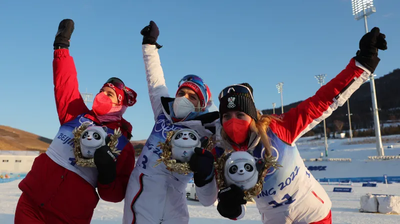 Tři nejrychlejší ze závodu ve skiatlonu žen