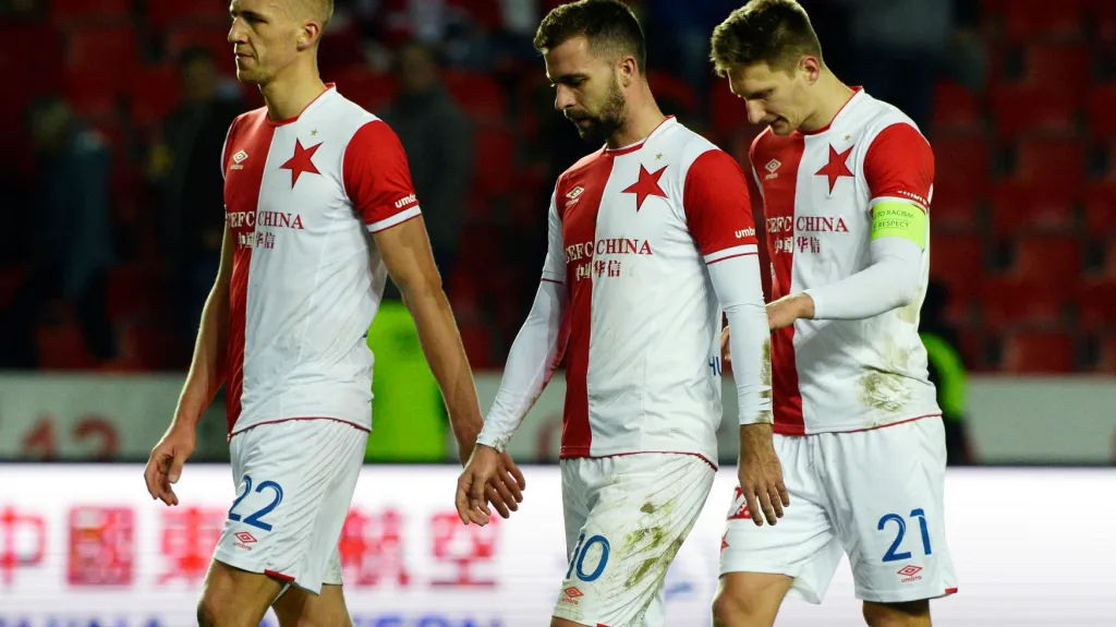 Zklamaní fotbalisté Slavie