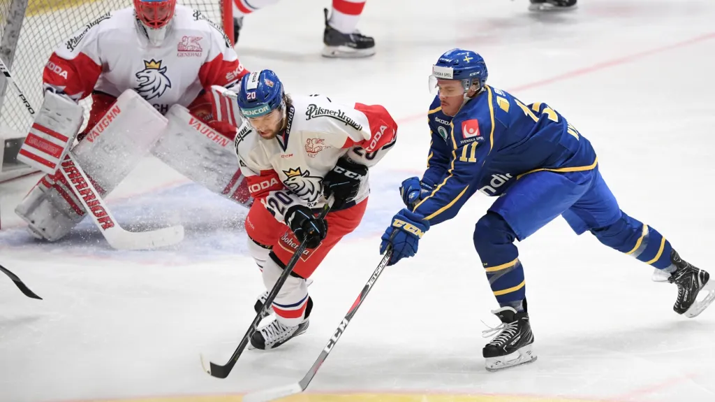 Hynek Zohorna v souboji s Joakimem Nygärdem ze Švédska