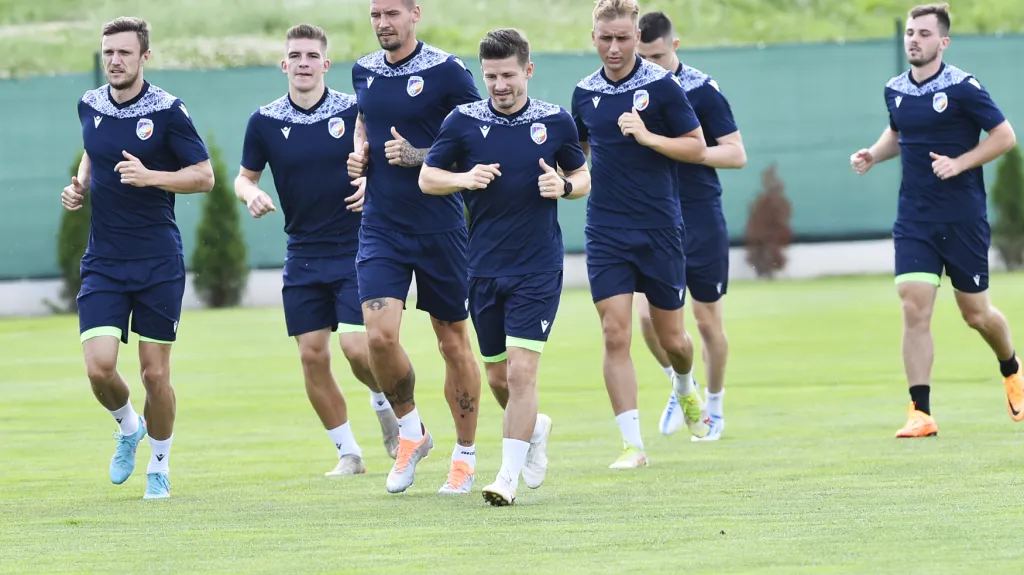 Fotbalisté Plzně na tréninku