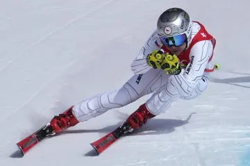 Ester Ledecká na trati olympijského super-G