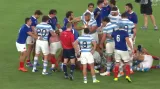Bitka ragbistů po utkání Francie - Argentina