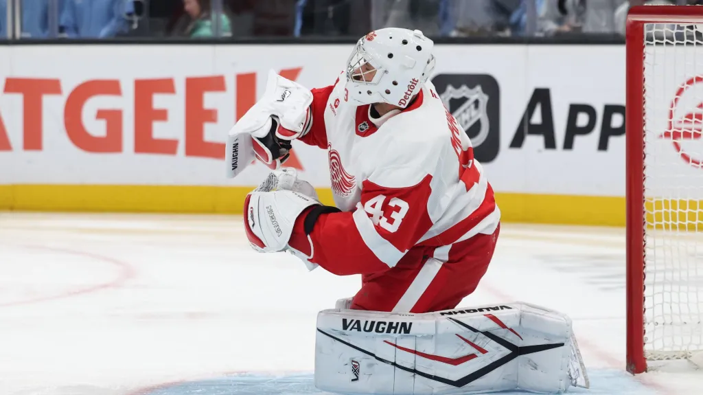 Petr Mrázek v dresu Detroitu