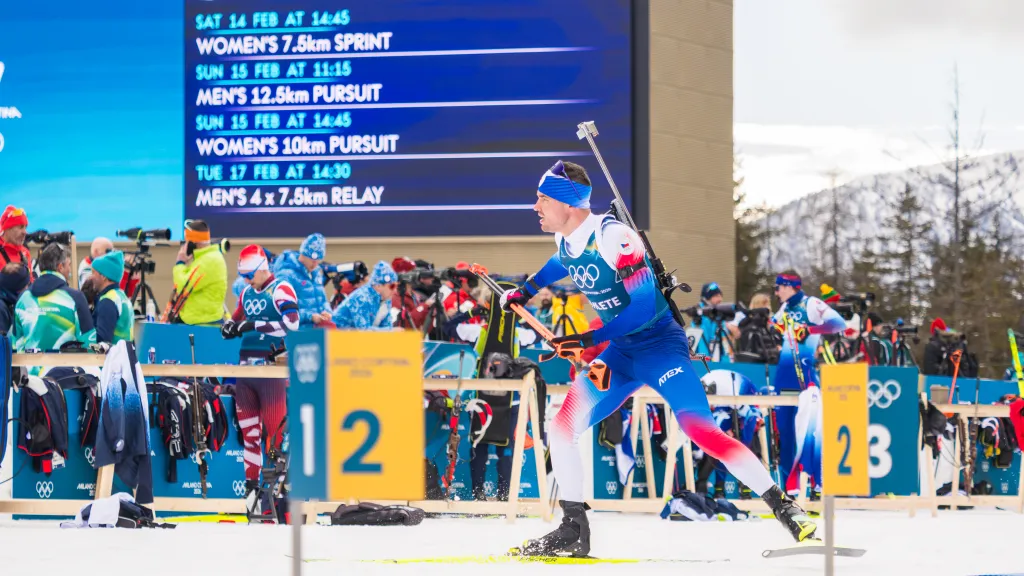 Michal Krčmář na tréninku v Anterselvě