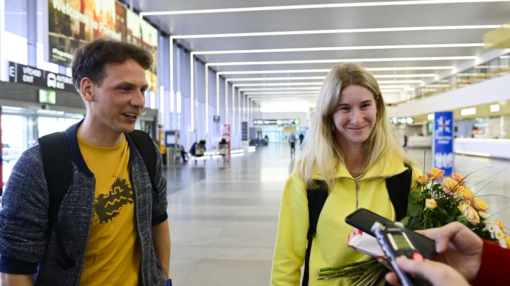 Moira Stewartová s trenérem Václavem Janouškem